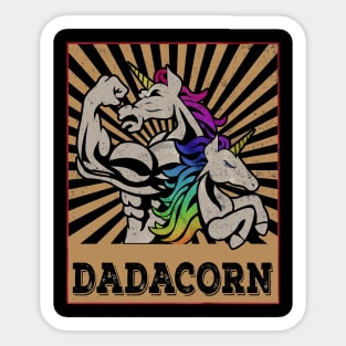 Dadacorn T Shirt Unicorn Muscle Dad - Baby Fathers Day Gift Sticker